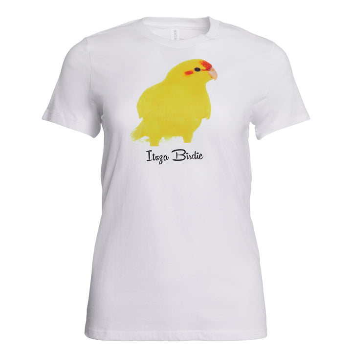 Itsza Birdie Yellow Bird Cotton White T-shirt