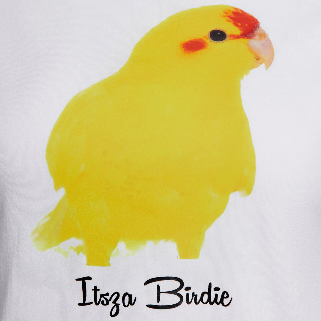 Itsza Birdie Yellow Bird Cotton White T-shirt