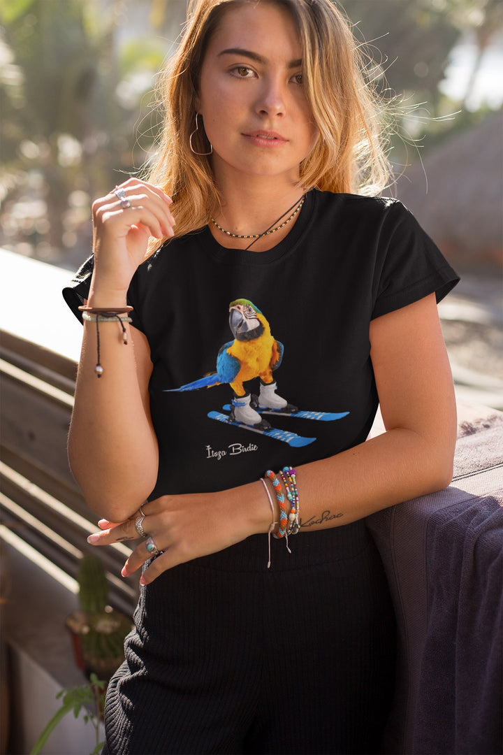 Parrot on Skis Women's Casual T-Shirt