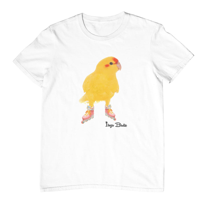 Yellow Parakeet on Rollerblades Itszabirdie Women's T-Shirt