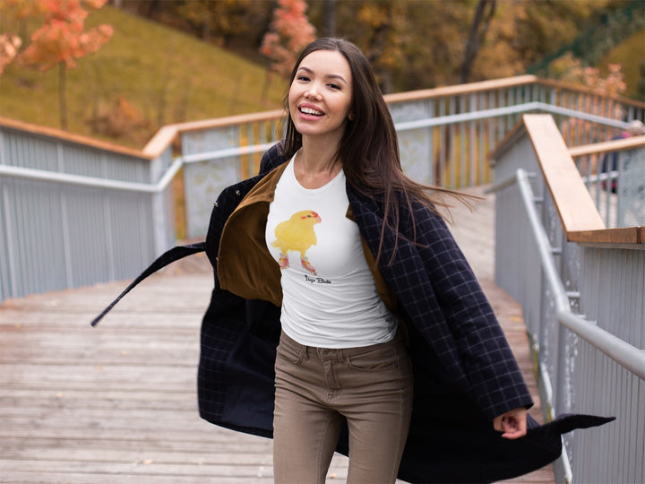 Yellow Parakeet on Rollerblades Itszabirdie Women's T-Shirt