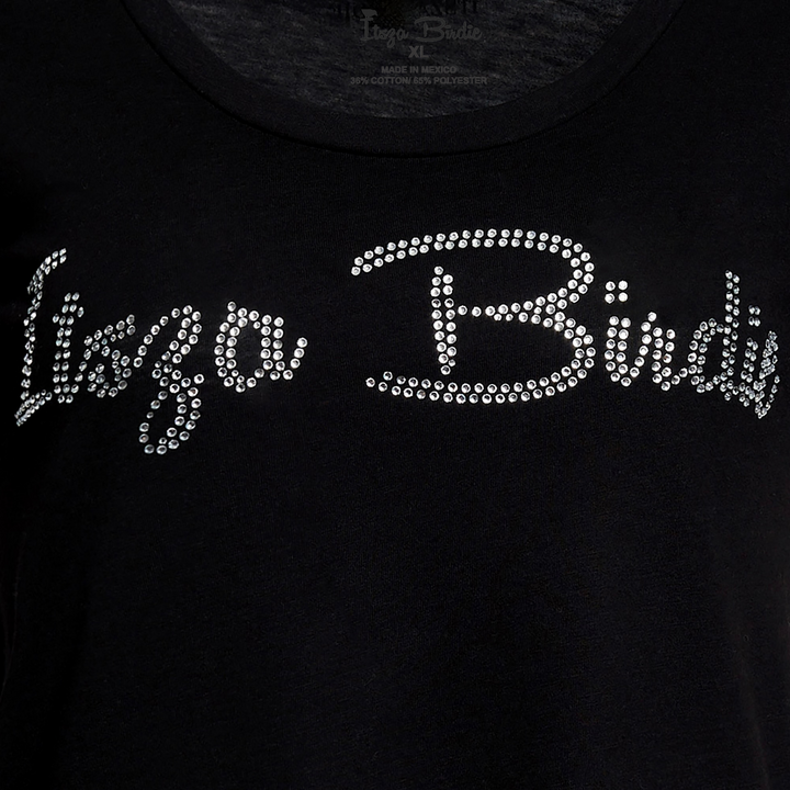 Itsza Birdie made with the Highest quality Swarovski crystal stones Cotton Black T-shirt