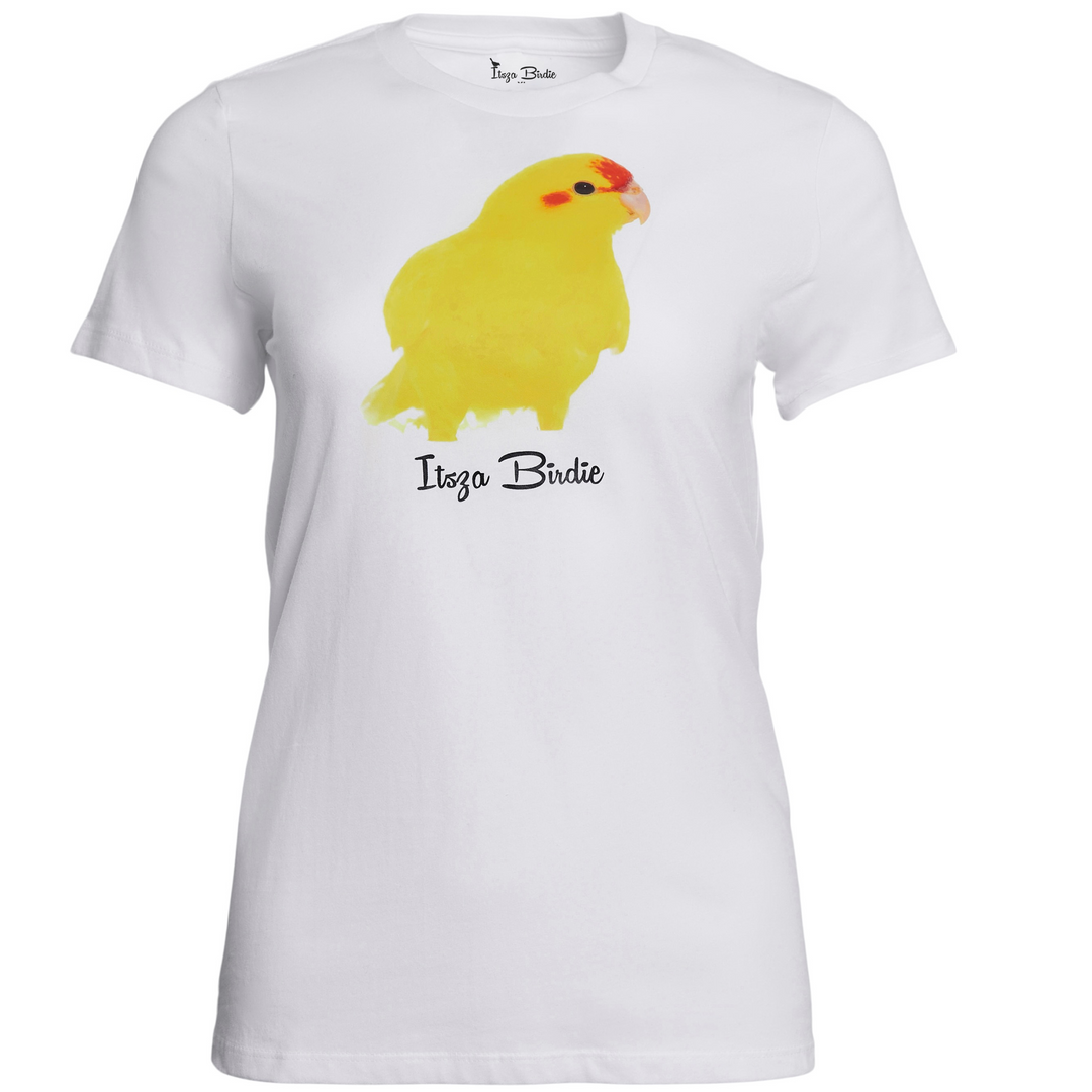 Itsza Birdie Yellow Bird Cotton White T-shirt